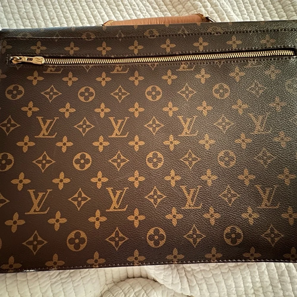 Louis Vuitton Brown Monogram Briefcase with Vachetta Leather